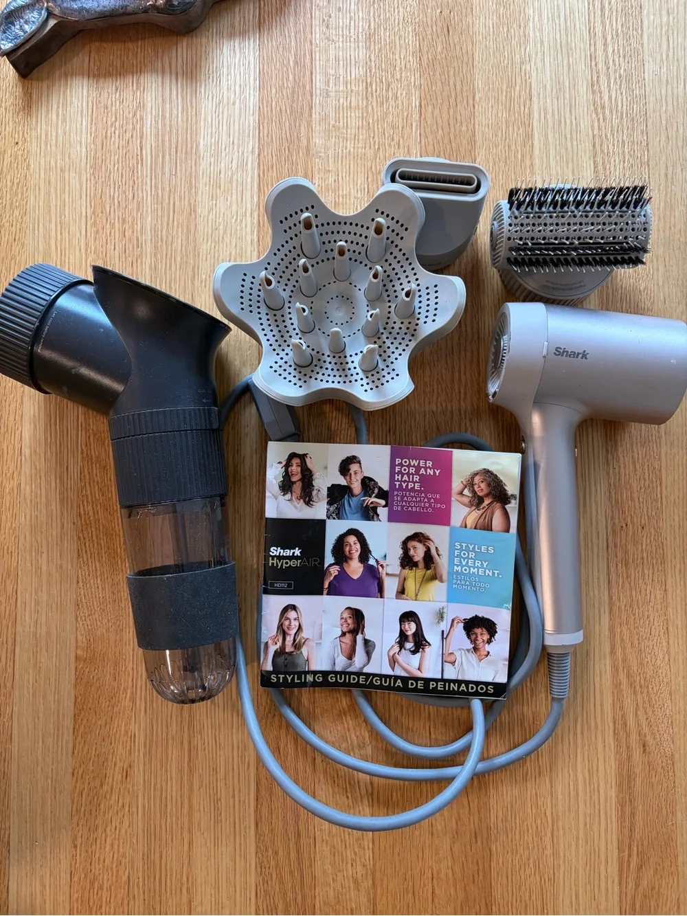 Shark HyperAIR Silver Hair Dryer with Styling Attachments